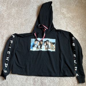 Friends Black Cropped Hoodie.   Size medium
